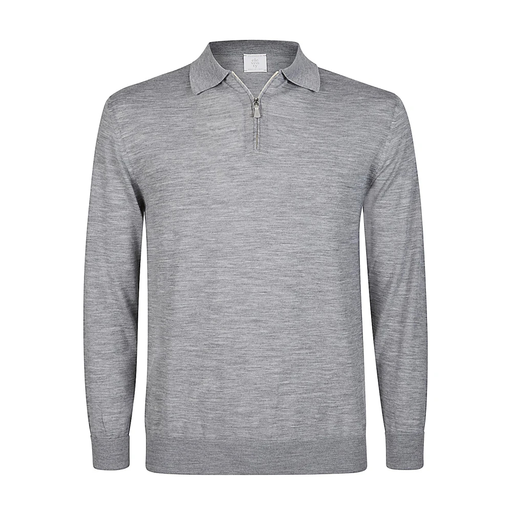 Eleventy Herren Grau - 14 Micron Woll Strickpolo - Tops - Xl