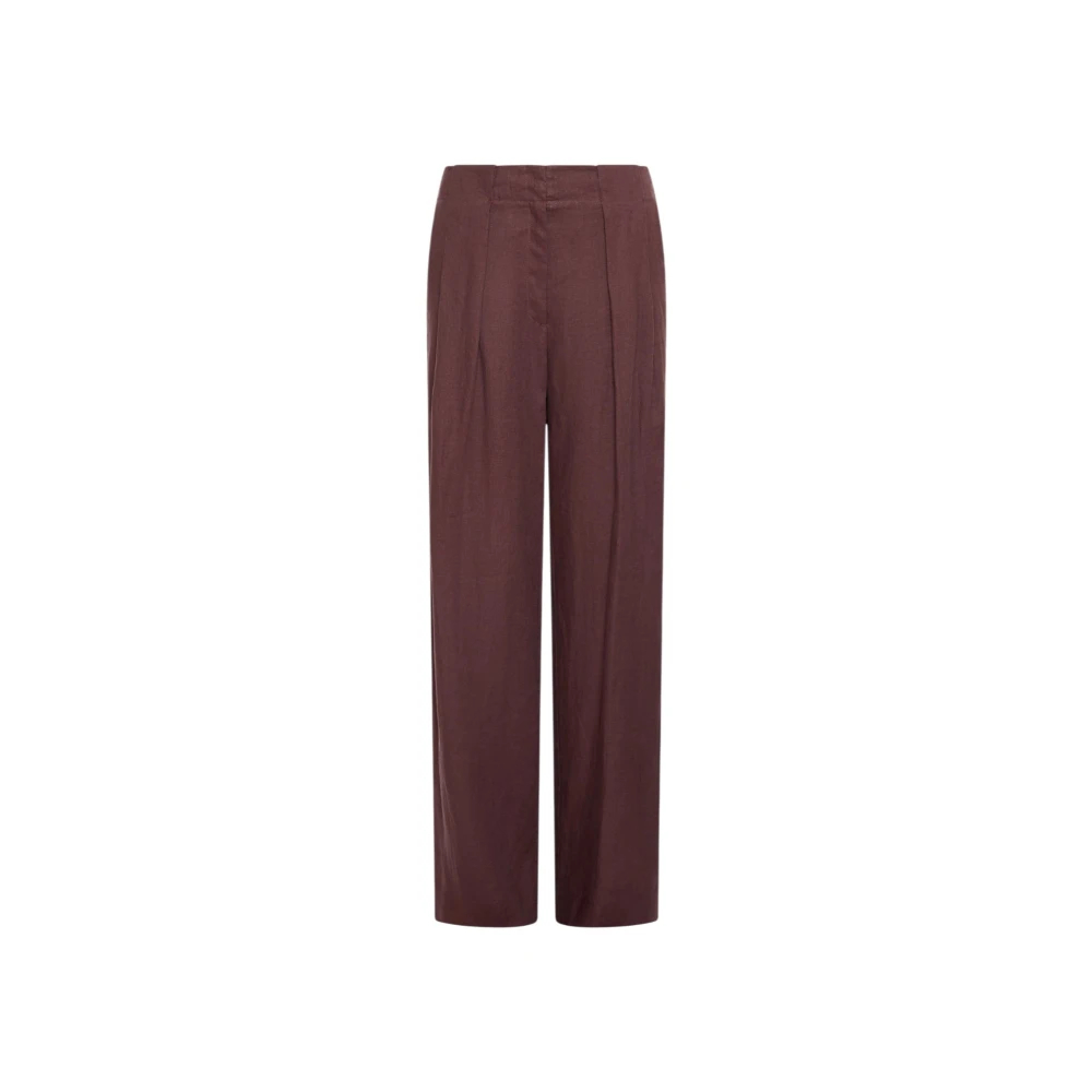 Marella Damen Braun - Pantalone In Lino Lavato - Trousers - S