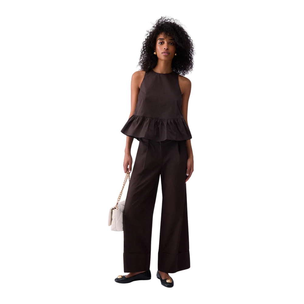 Liu Jo Damen Braun - Poplin-Top Mit Schleife - Blouses & Shirts - Xl