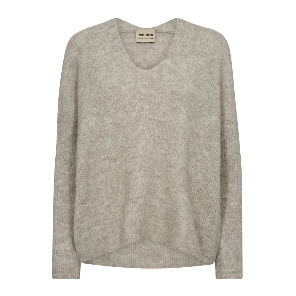 Mos Mosh Mmthora V-Neck Knit, Feather Gray - Bild 5