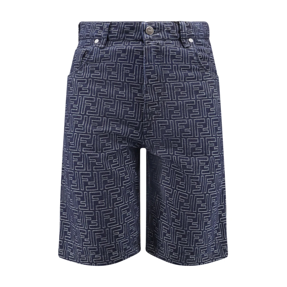 Fendi Herren Blau - E Shorts Mit Knopfverschluss - Shorts - W30