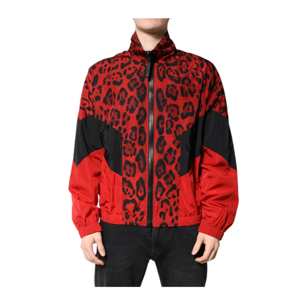 Dolce & Gabbana Herren Rot - Bomberjacke Mit Em Leopardenmuster - Jackets - 2XL