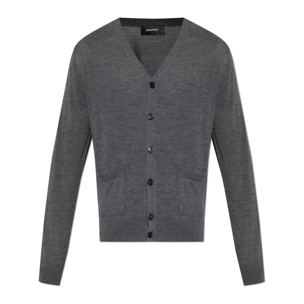 Dsquared2 Herren Grau - Wollstrickjacke Mit Taschen - Knitwear - 2XL