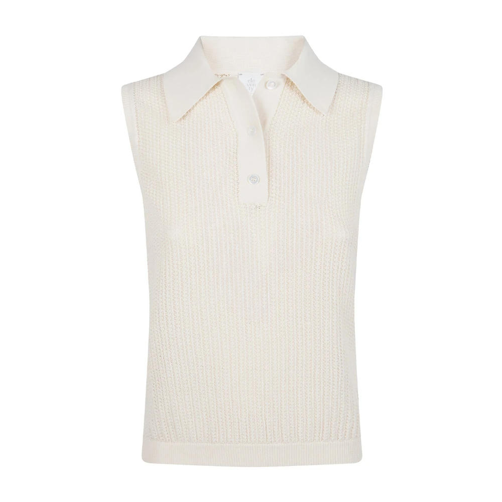 Eleventy Damen Weiß - Polo Smanicata In Maglia - Tops - S