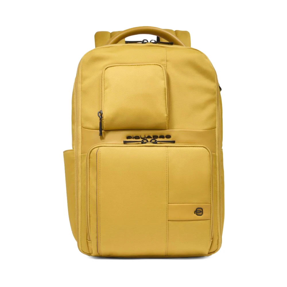 Piquadro Herren Gelb - Travel Laptop Rucksack - Bags - One Size