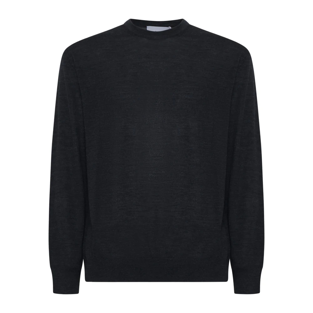D4.0 Herren Grau - Gerippter Rundhalspullover - Knitwear - Xl