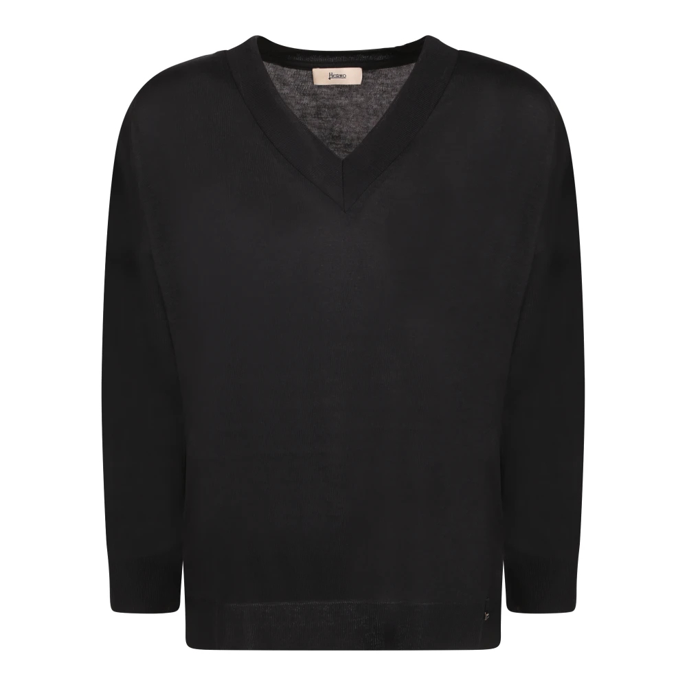 Herno Damen Schwarz - Langärmliger Strickpullover - Knitwear - K - Xs
