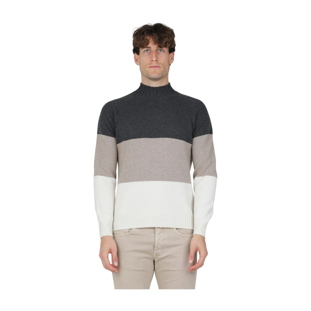 Gran Sasso Herren Beige - Tricolor Rollkragenpullover - Knitwear - 3XL