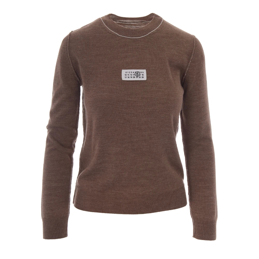 MM6 | Light brown wool blend sweater with contrasting trims | Women | M - Bild 4