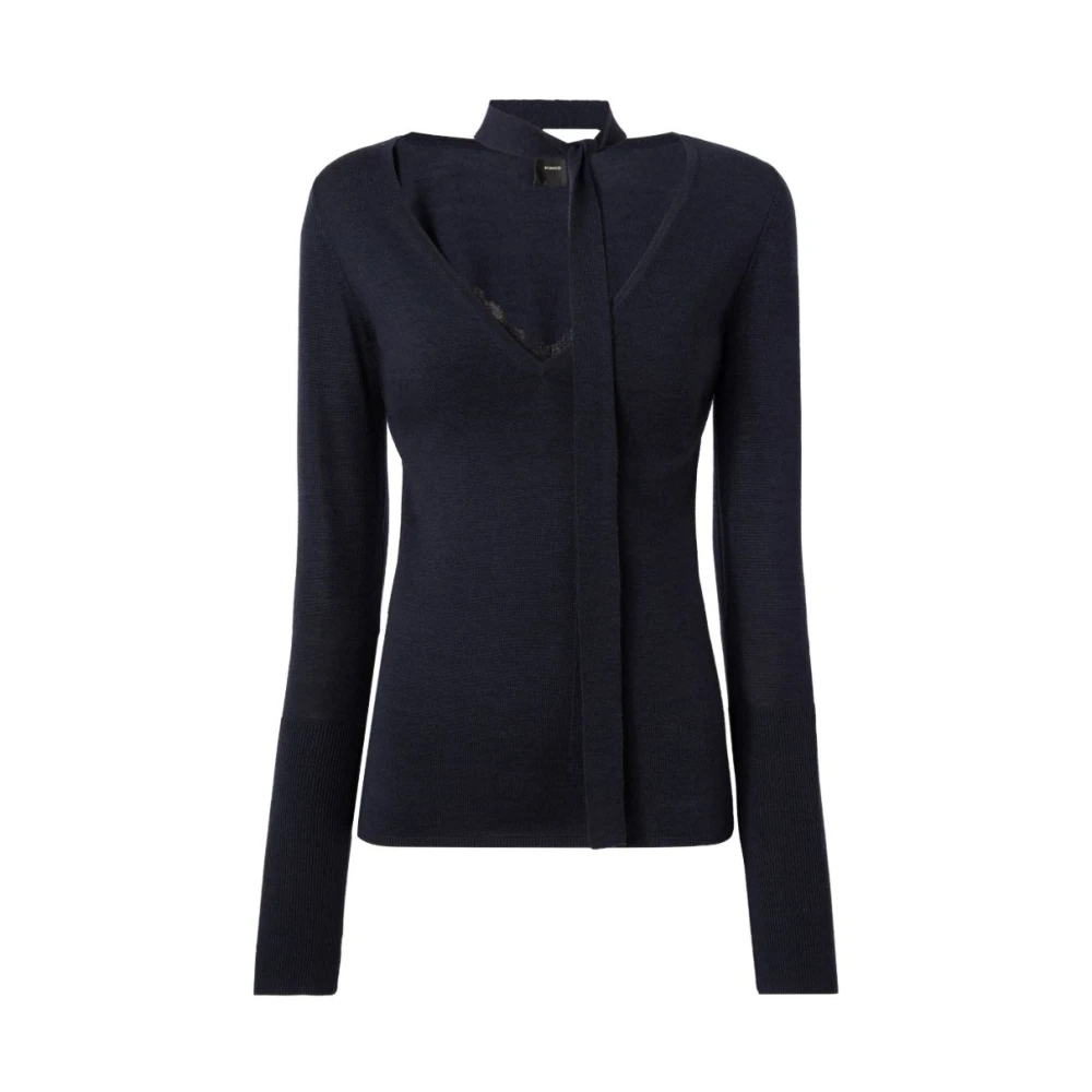 Pinko - V-Ausschnitt Strickware - Knitwear - Damen - Blau - L - Bild 3