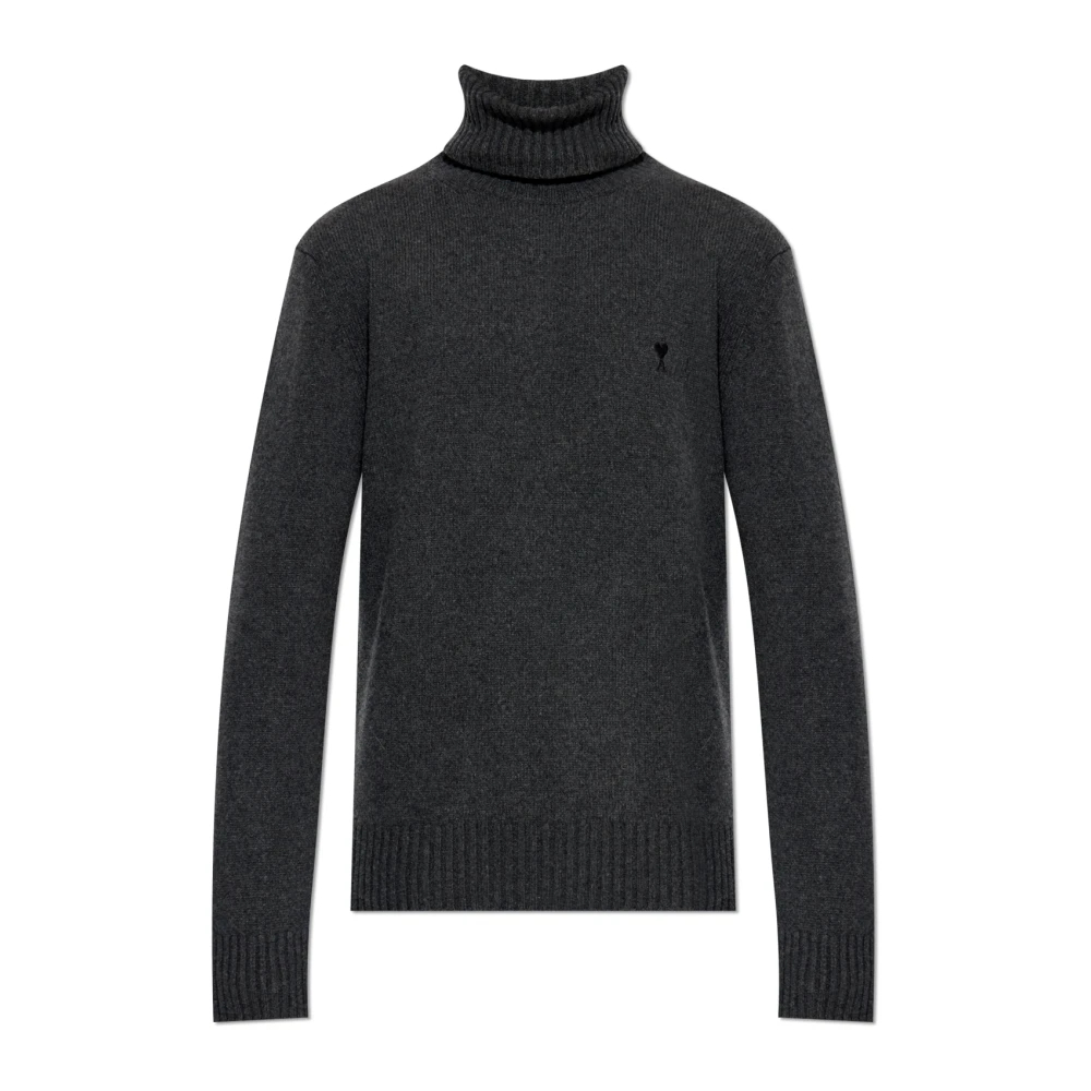 Ami Paris Herren Grau - Kaschmir Rollkragenpullover - Knitwear - 2XS