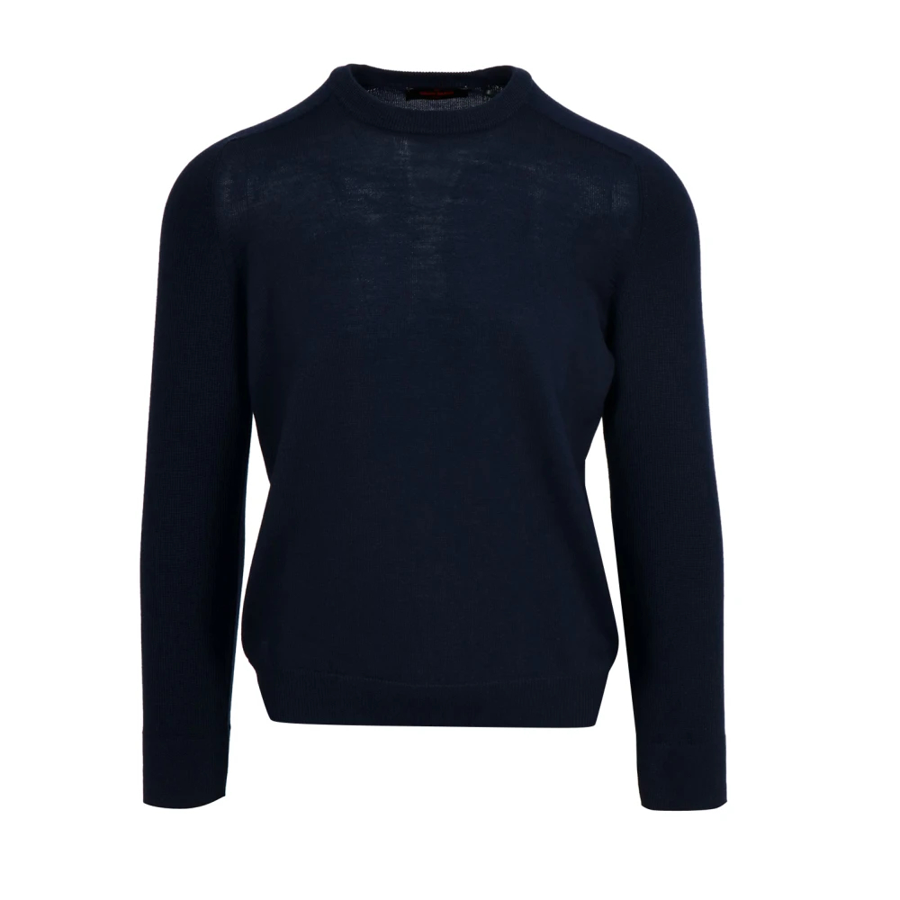 Gran Sasso Herren Blau - Gerippter Rundhalspullover - Knitwear - 2XL