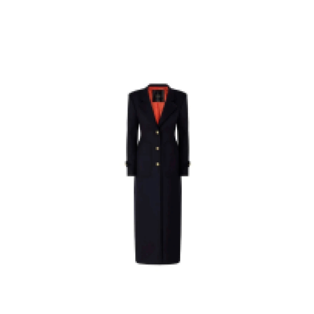 Pinko Damen Blau - Langer Mantel Aus Tuch In Wollmix - 40 - Bild 5