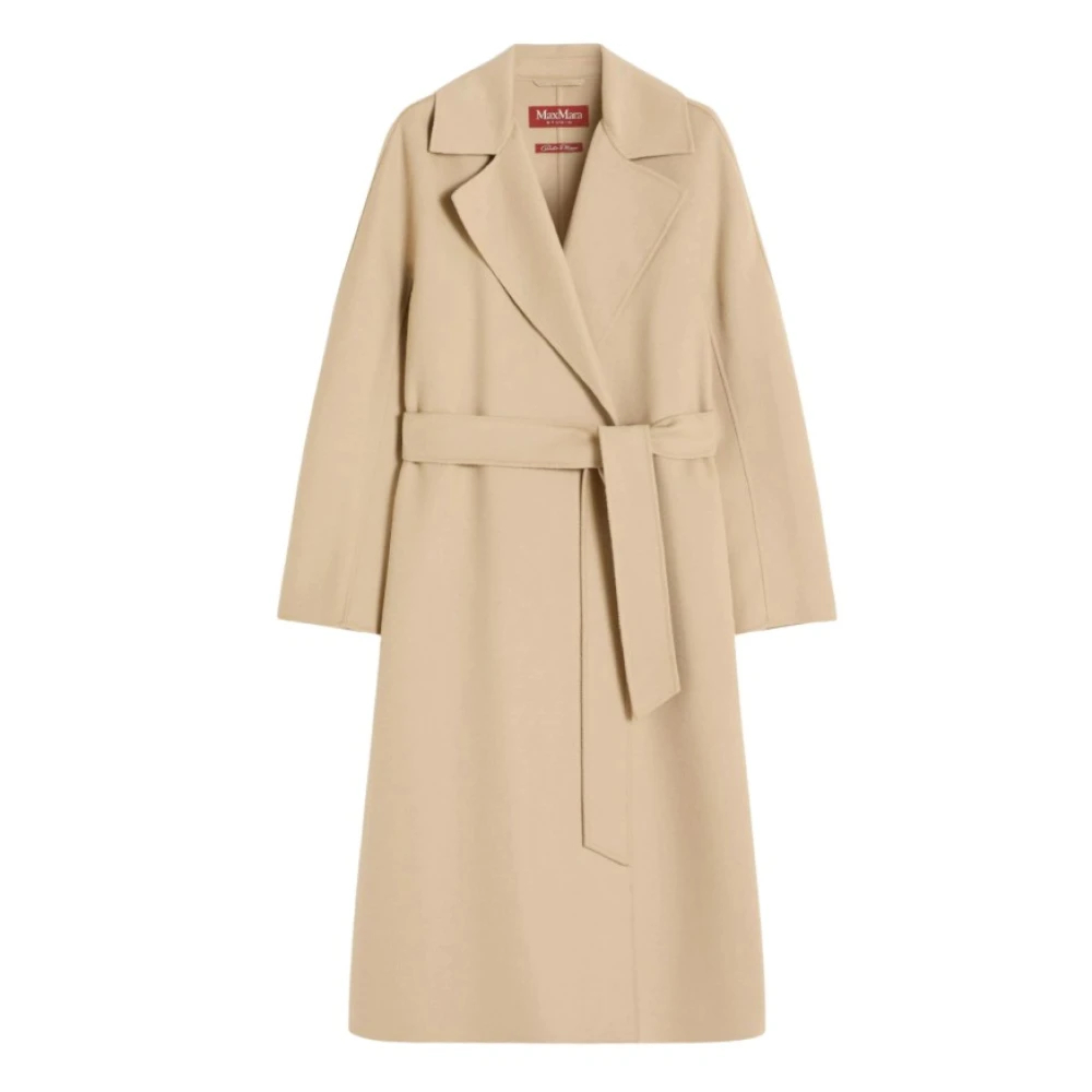 Max Mara - Langer Wickelmantel - Coats - Damen - Beige - S