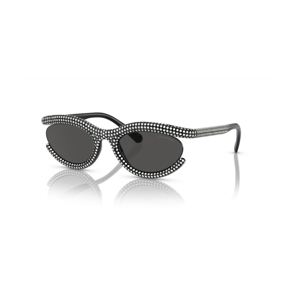 Swarovski Damen Schwarz Sk6006 100187 Sonnenbrillen Injiziert Grau Rund Normal - Bild 6
