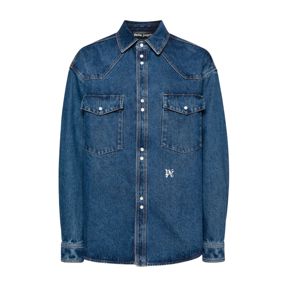 Palm Angels Herren Blau - Denim Hemd - Shirts - S