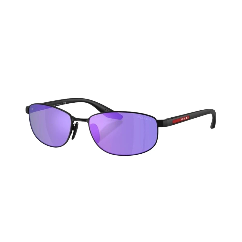 Prada Linea Rossa Herren Violett,Grün Mann Sunglass Ps B53s - Rahmenfarbe: Matt Schwarz, Linsenfarbe: Violett/Grün - Bild 8