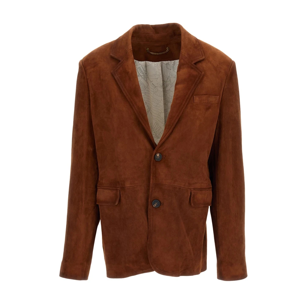 Golden Goose Herren Braun - Einknopf-Sakko Aus Wildleder - Jackets - M