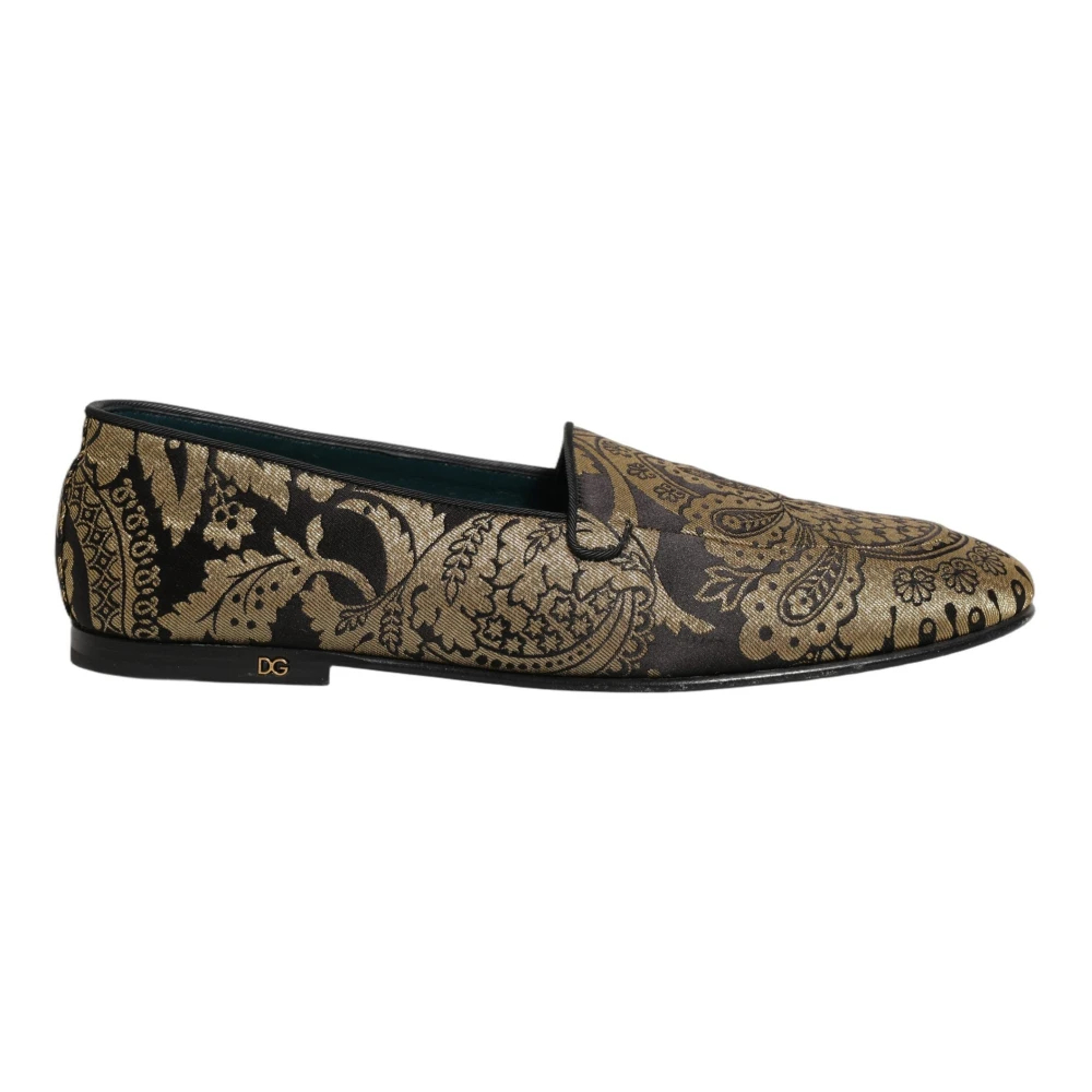 Dolce & Gabbana Herren Multicolor - Jacquard-Leder-Slipper - Shoes - Mehrfarbig - 44 Eu