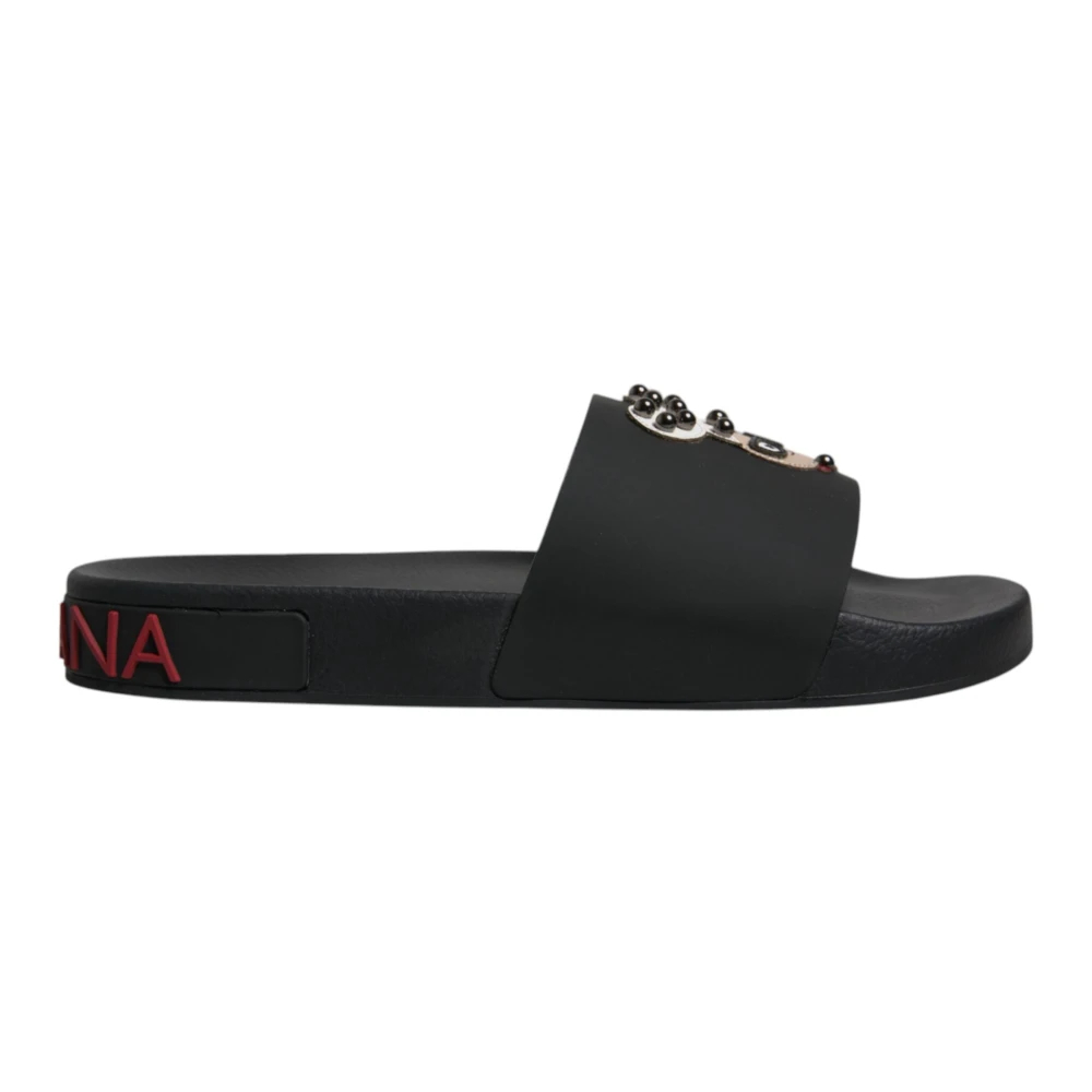 Dolce & Gabbana Herren Schwarz - Slip-On Sandalen - Shoes - K -41 Eu