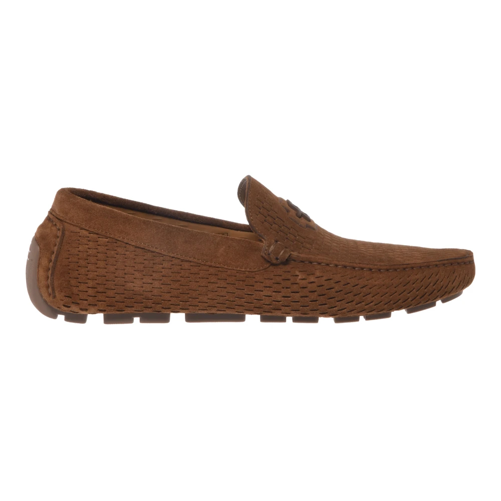 Baldinini Herren Braun - Perforated Suede Loafer - Shoes - 44 Eu