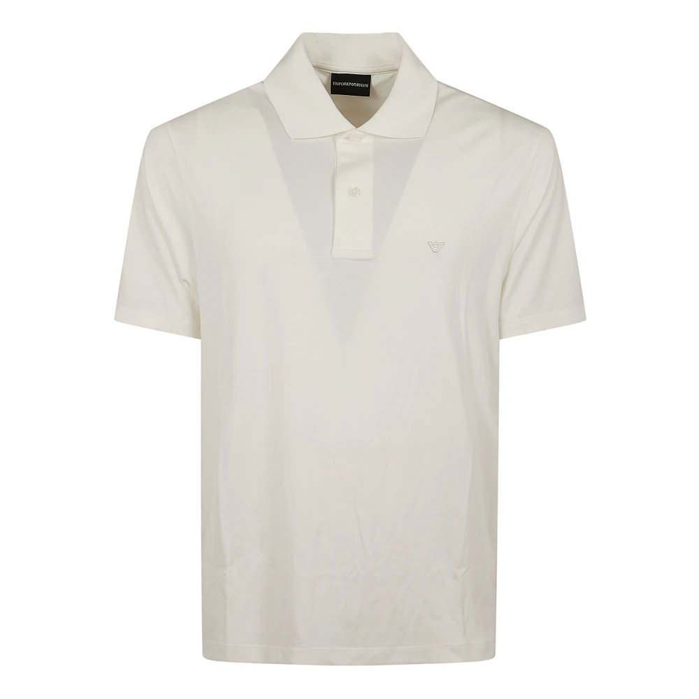 Emporio Armani Herren Weiß - Polohemd Mit Knöpfen - Tops - Xl