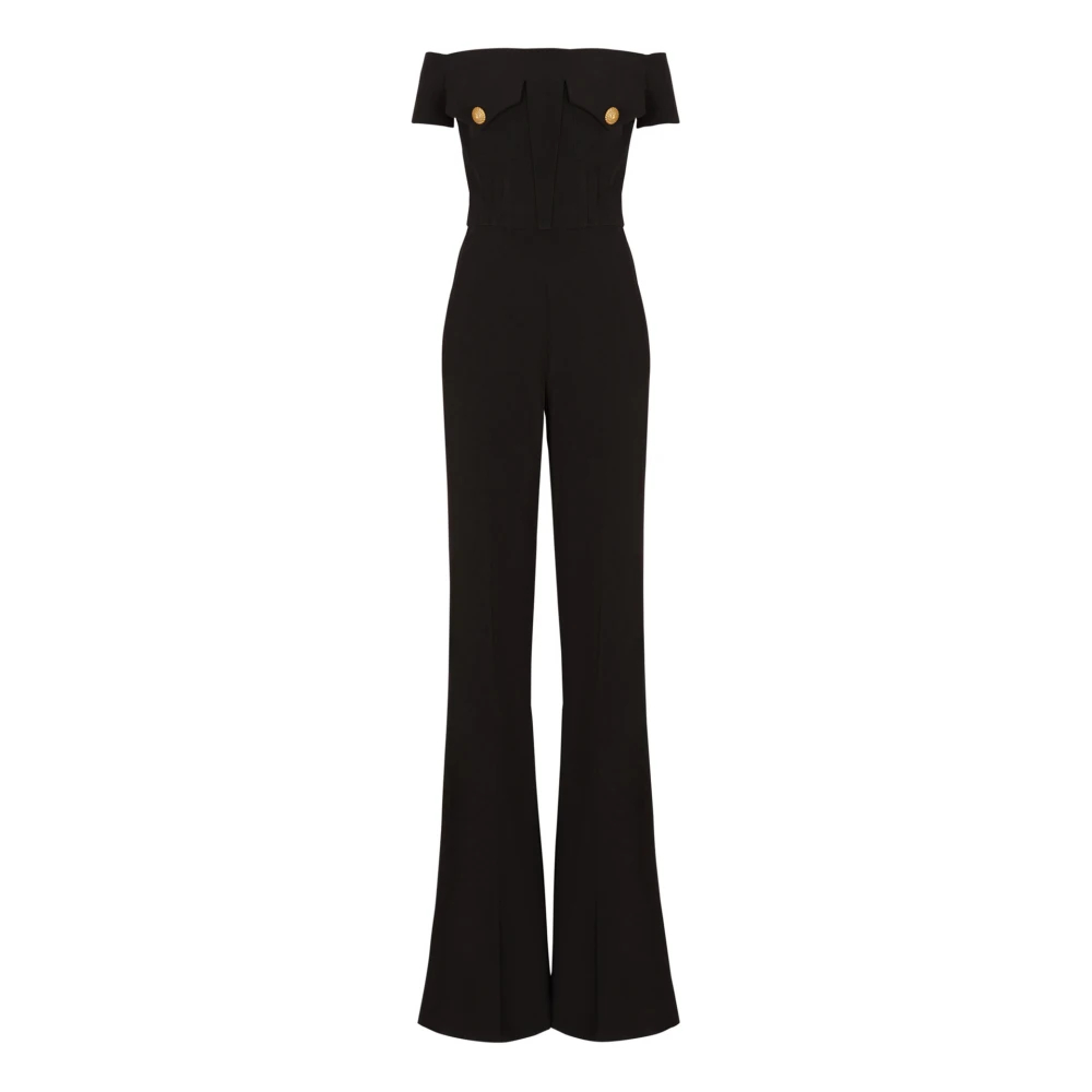 Balmain Damen Schwarz - Jumpsuit Aus Crêpe - Jumpsuits & Playsuits - K - 2XS