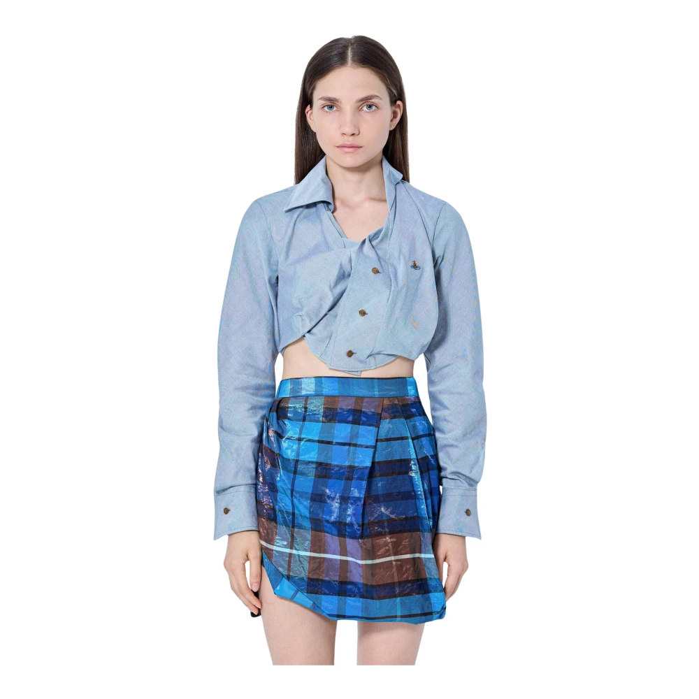 Vivienne Westwood - Cropped Drunken Shirt - Blouses & Shirts - Damen - Blau - Xs