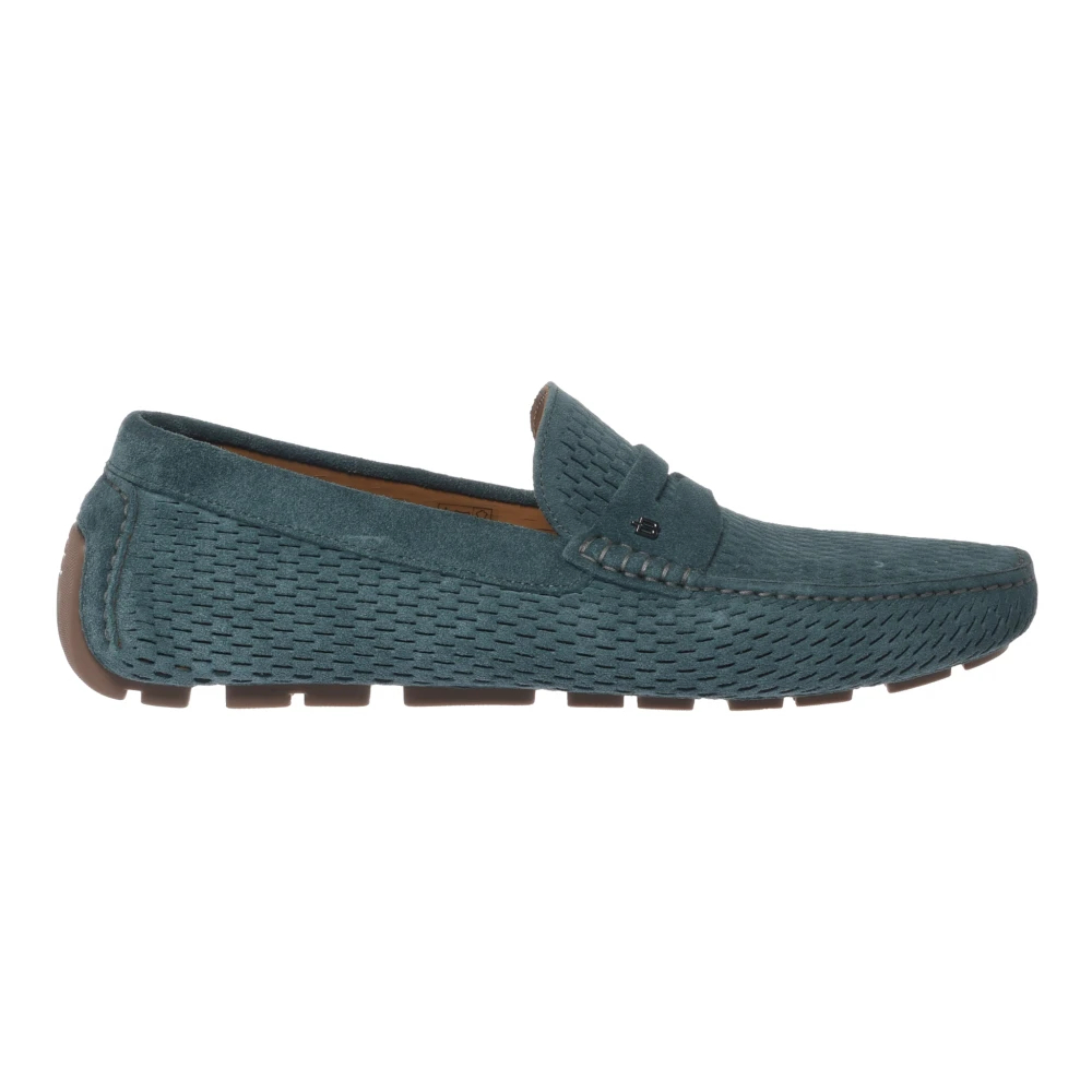 Baldinini Herren Grün - Wildleder Mokassin Mit Perforierung - Shoes - 41 Eu