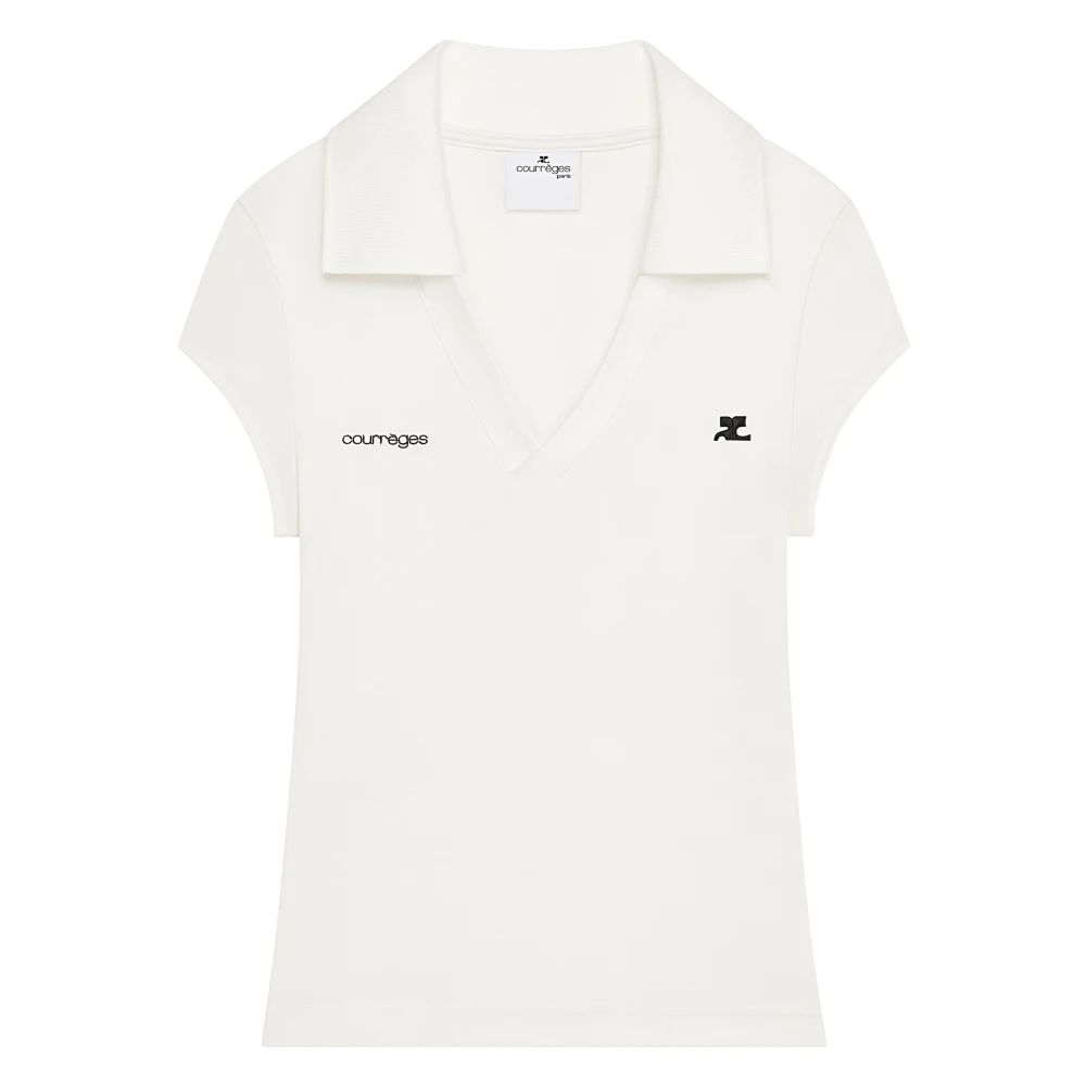 Courrèges Damen Weiß - Sports Cropped Polo - Tops - Xs
