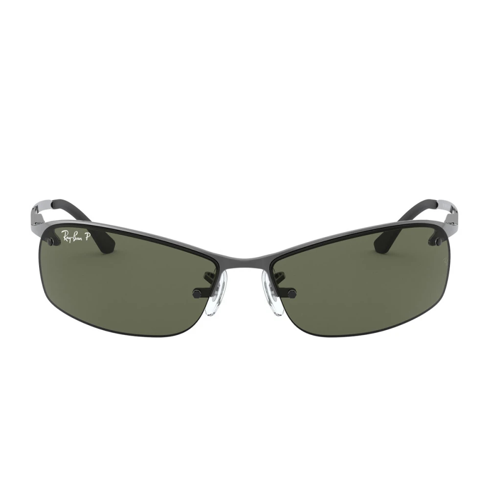 Ray-Ban RB3183 004/9A Sonnenbrille für Herren, rechteckige polarisierte Gläser in Grau, silberner Metallrahmen, Größe Groß - Image 10
