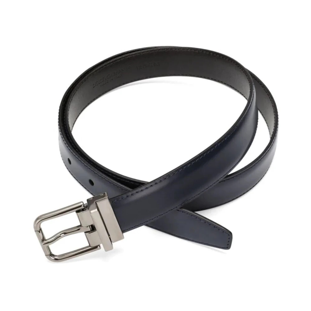 Dolce & Gabbana Herren Blau - Kalbsleder Gürtel - Accessories - 105 Cm