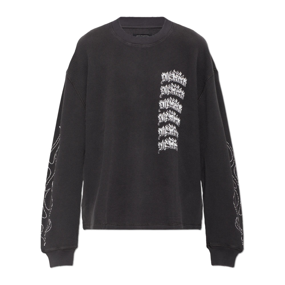 Allsaints Herren Grau Incendo Ls Crew Tee - Bild 5