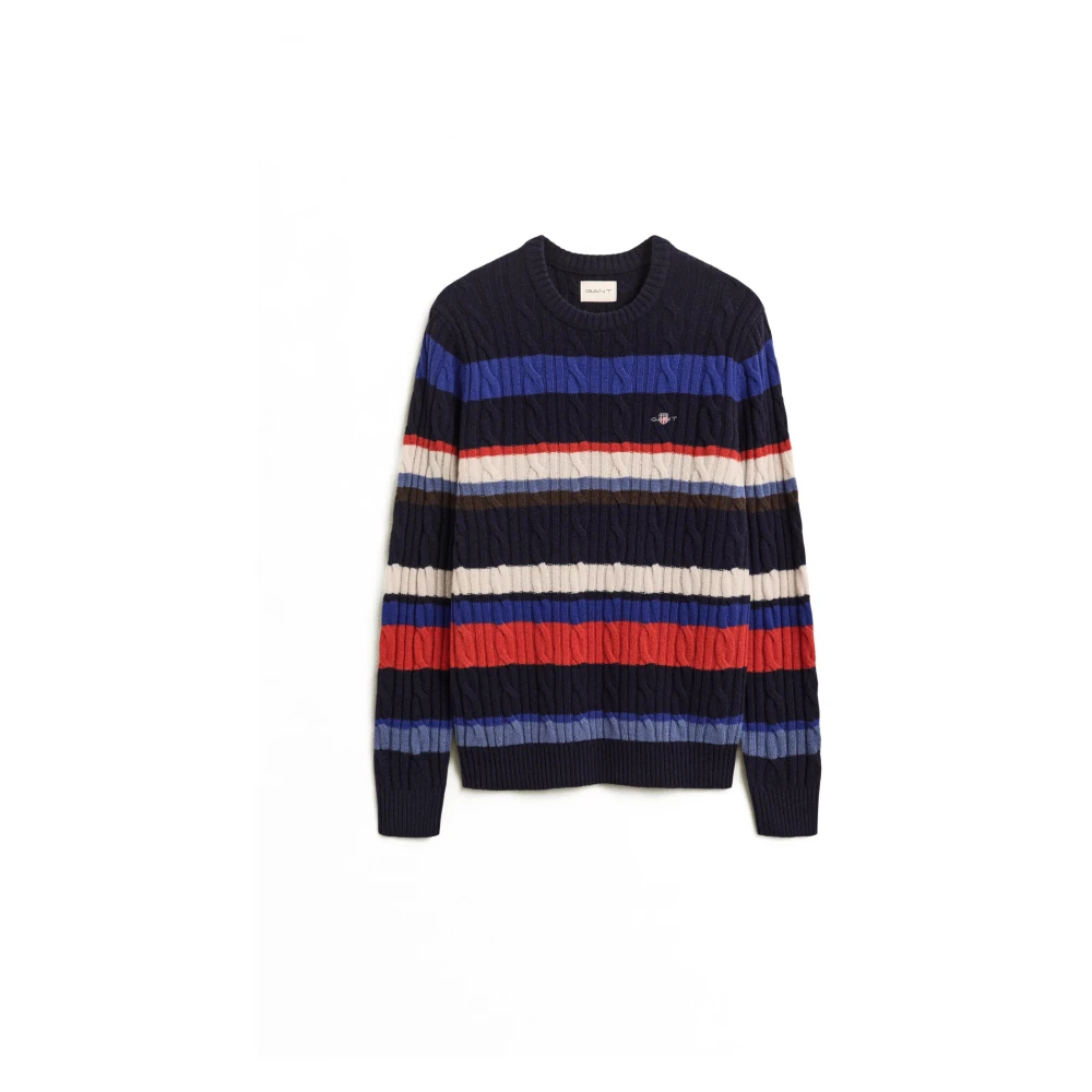 Gant Bleu Gestreiftes Pulli Aus Schafwolle - Bild 5