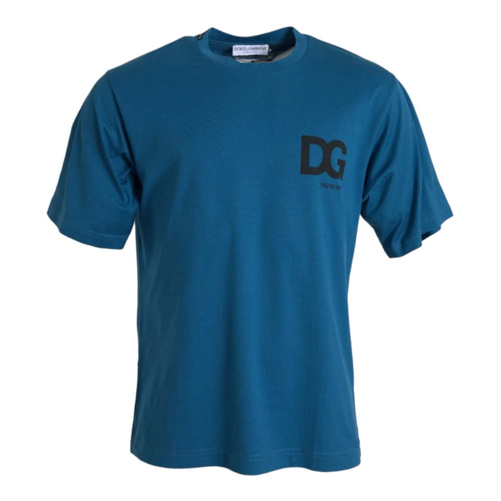 Dolce & Gabbana Herren Blau - Logo Rundhals T-Shirt - Tops - 3XL