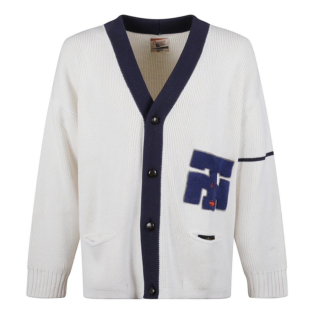 Champion - Cardigan - Knitwear - Herren - Weiß - Xl