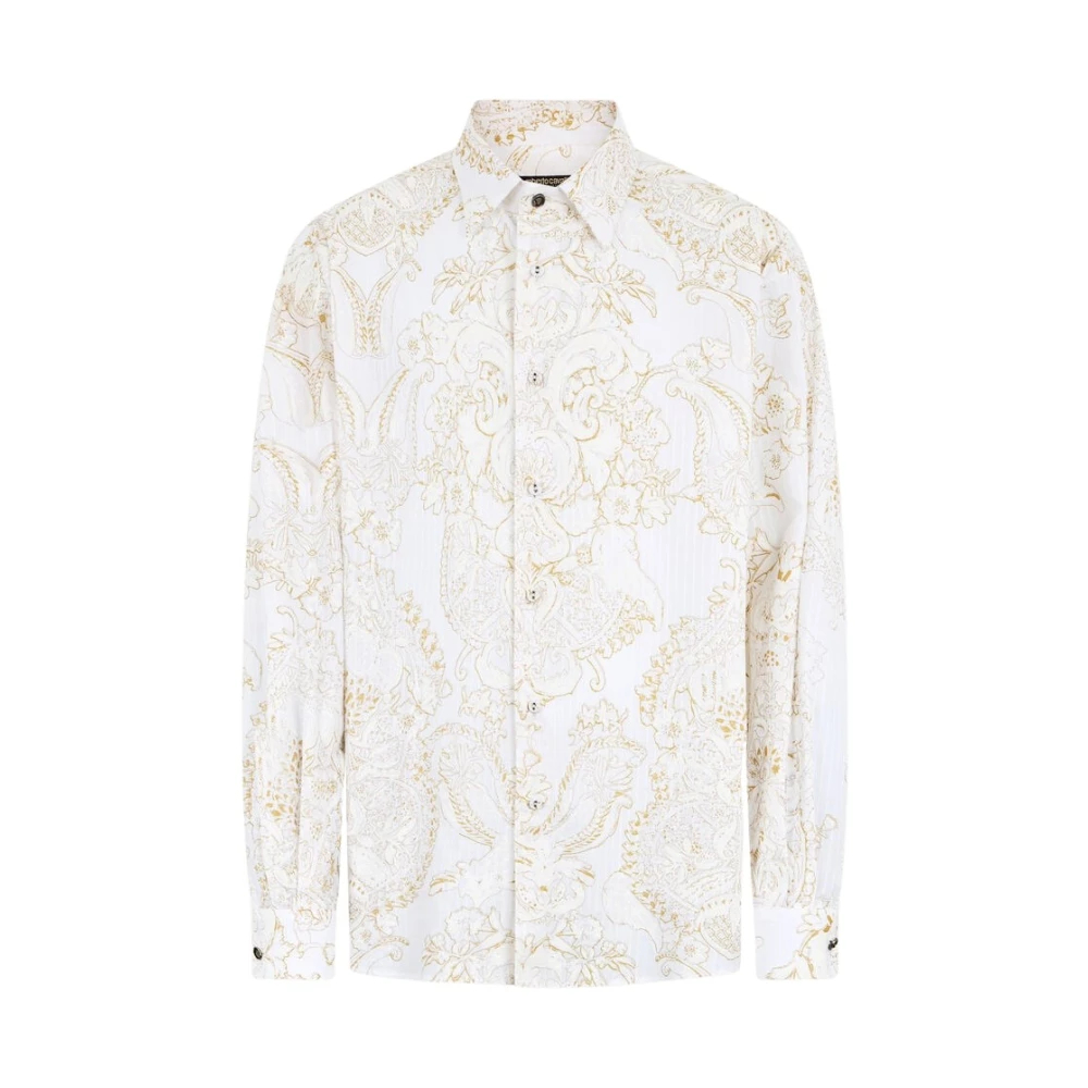 Roberto Cavalli Herren Weiß - Es Hemd Mit Ornamentalem Motiv - Shirts - 3XL
