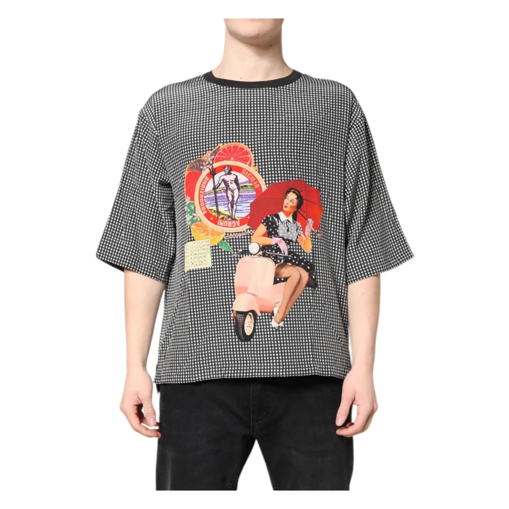 Dolce & Gabbana Herren Multicolor - Seiden T-Shirt Mit Grafikdruck - Tops - Mehrfarbig -L