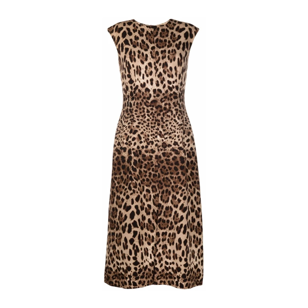 Dolce & Gabbana Damen Braun - Leopardenmuster Midi-Kleid In - Dresses - 2XS