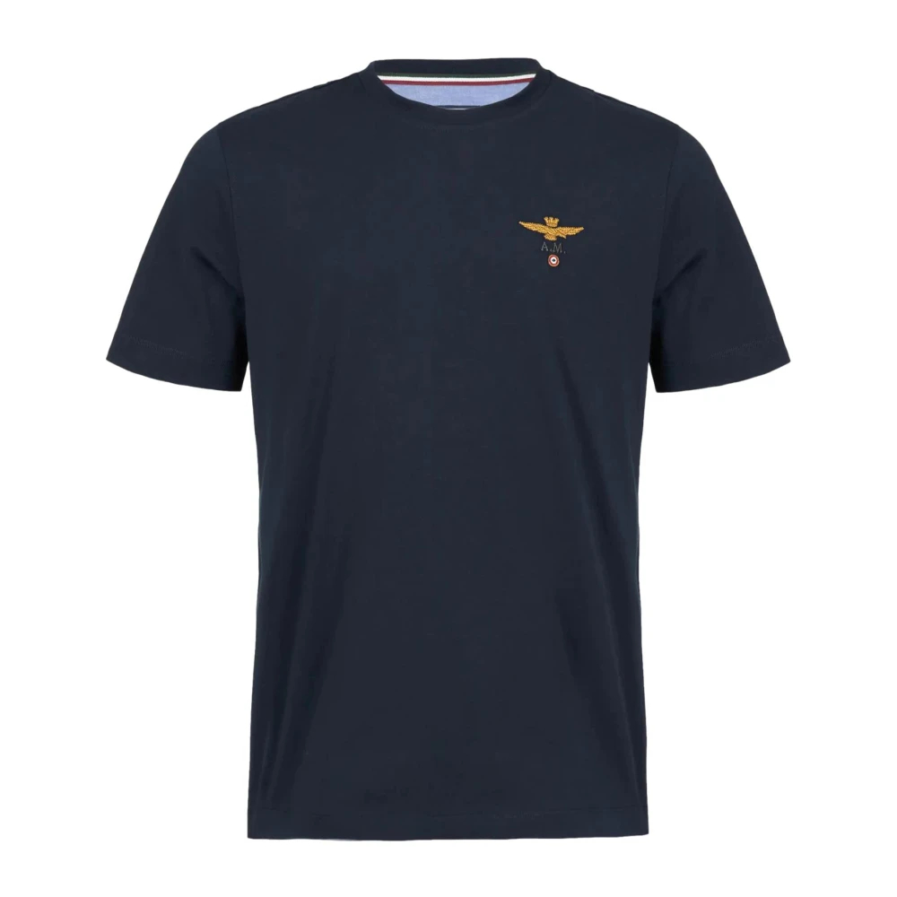 Aeronautica Militare Herren Blau - 261Ts1580uj00372 Basic Rundhals-T-Shirt - Tops - M