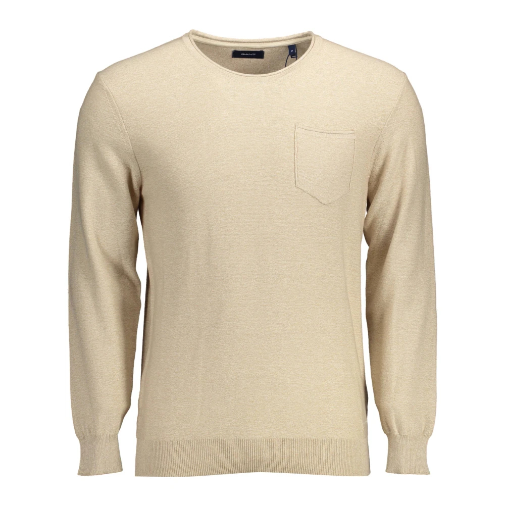 GANT, Herren, Pullover, Beige Cotton Men Sweater, Beige, (S) - Bild 4