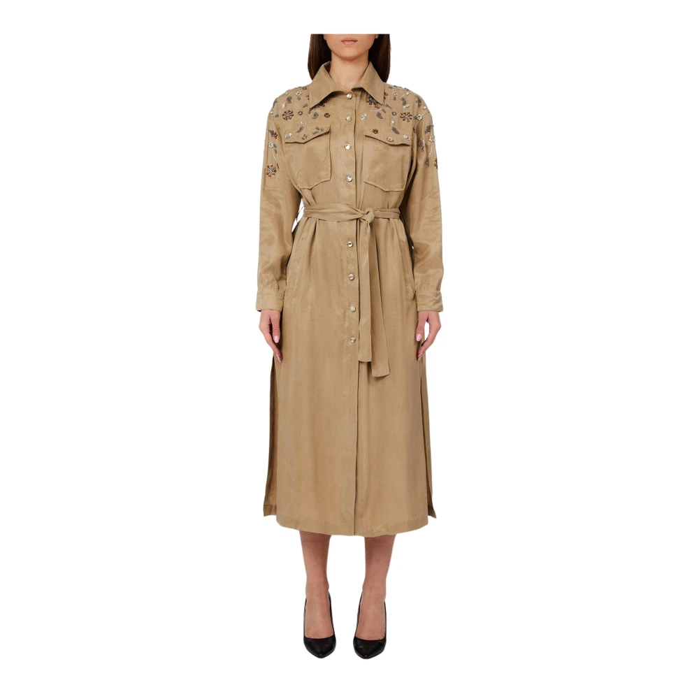 Liu Jo Damen Beige - Hemdblusenkleid - Dresses - Xs