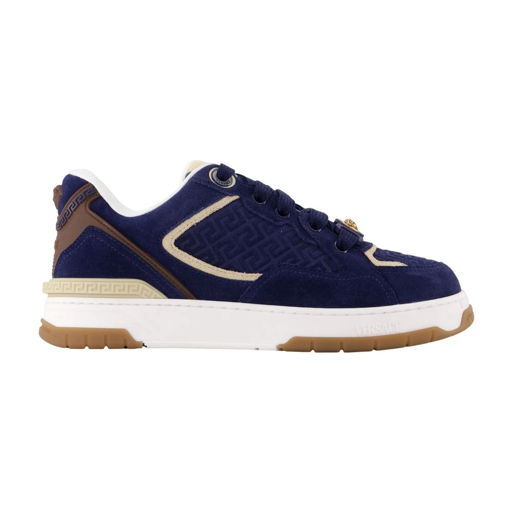 Versace Herren Blau - Suede Greca Sneakers - Shoes - 40 Eu