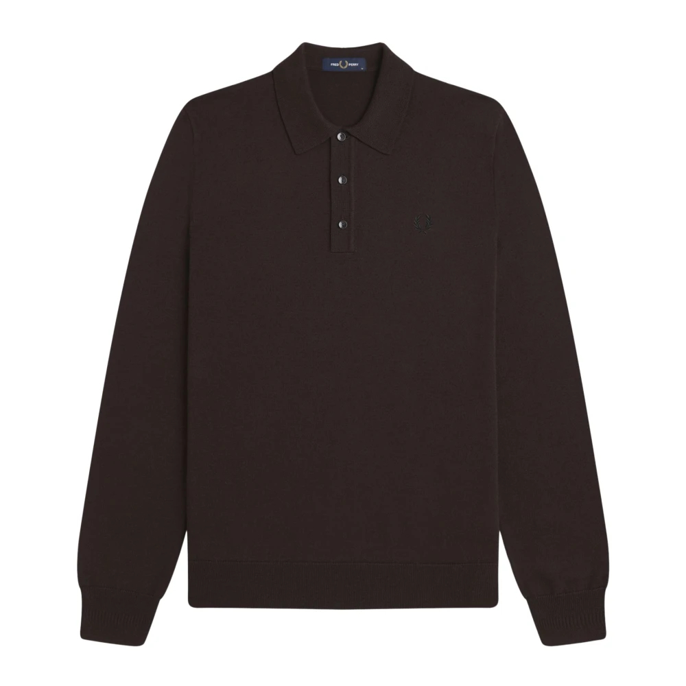 Fred Perry - Klassisches Gestricktes Polohemd Mit Langen Ärmeln - Tops - Herren - Braun - S - Bild 6
