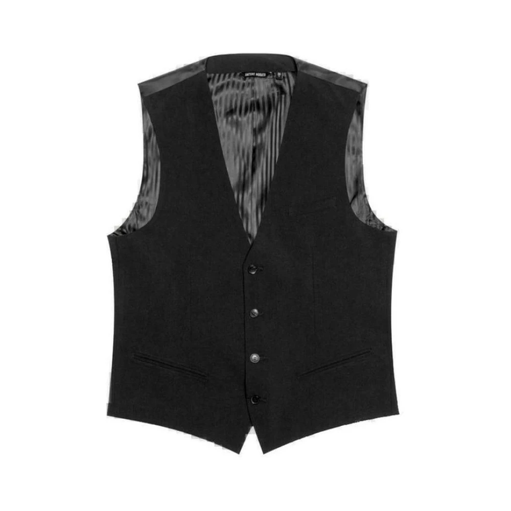 Antony Morato Herren Schwarz - 5-Knopf Weste - Suits - K -Xs