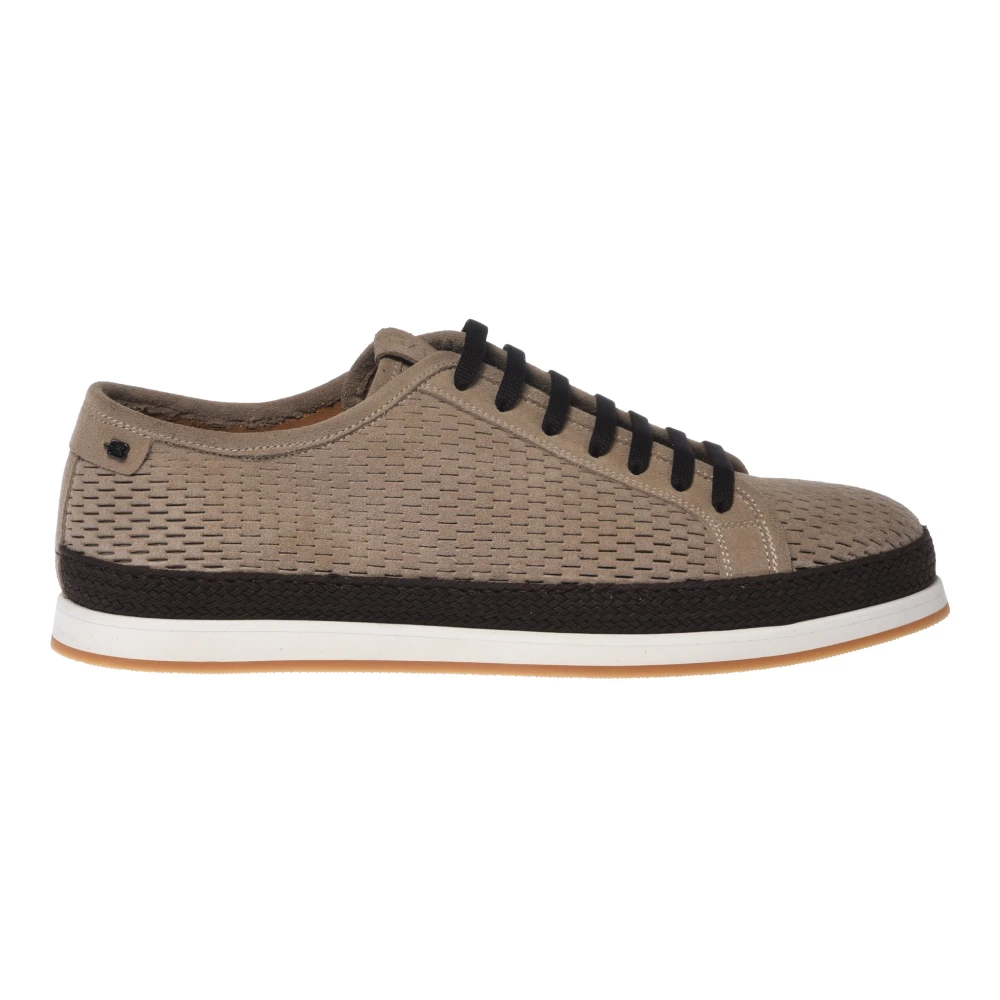 Baldinini Herren Beige - Perforated Suede Sneaker - Shoes - 42 1/2 Eu