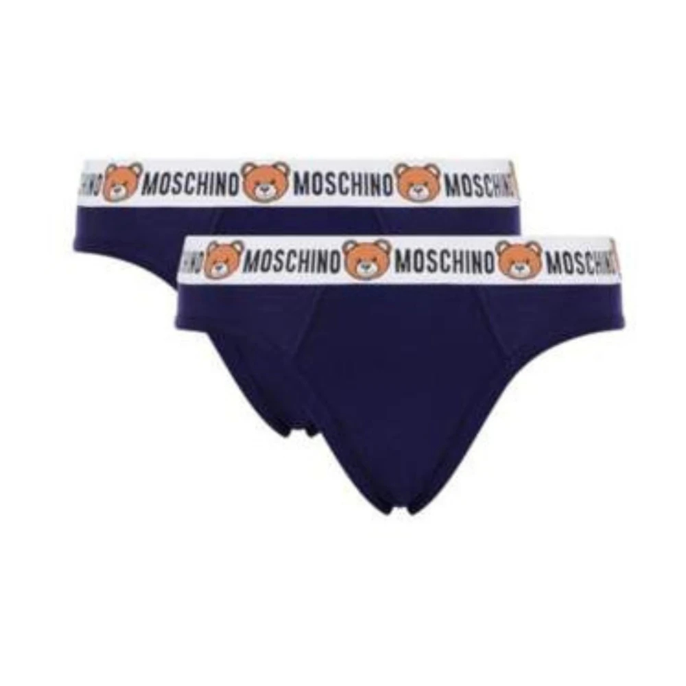 Moschino Herren Blau - Cotton Stretch Brief 2Er-Pack - Underwear - 2XL