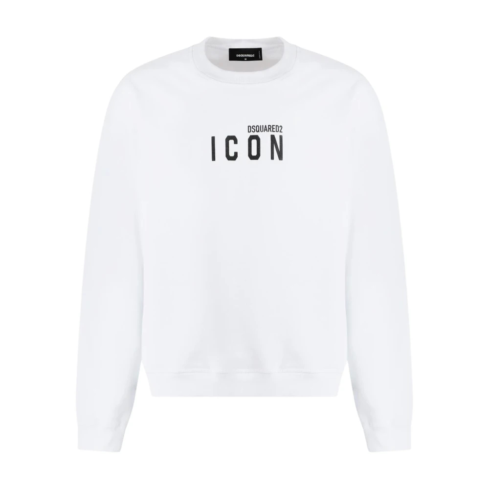 Dsquared2 Herren Weiß - Cotton Crewneck Sweatshirt - Sweatshirts & Hoodies - Xl
