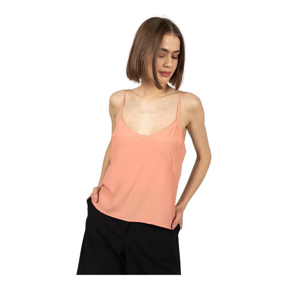 Patrizia Pepe Damen Orange - V-Neck Ärmelloses Top - Tops - S