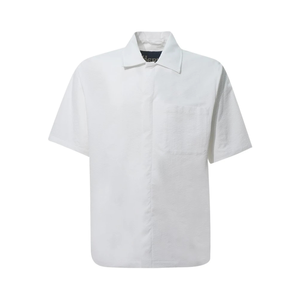 Herno Herren Weiß - Technical Stretch Seersucker Shirt - Shirts - Xl
